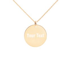 Personalized Engraved Silver Disc Necklace – Oswald Font Personalize Custom Add Your Own Text