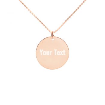 Personalized Engraved Silver Disc Necklace – Oswald Font Personalize Custom Add Your Own Text