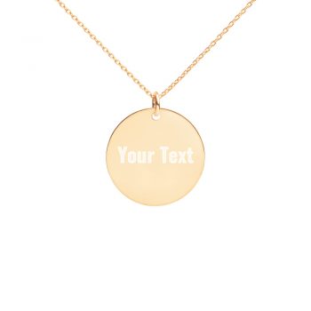 Personalized Engraved Silver Disc Necklace – Oswald Font Personalize Custom Add Your Own Text