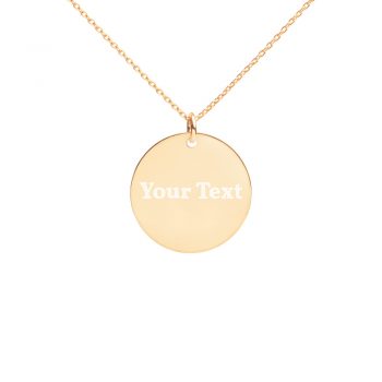 Personalized Engraved Silver Disc Necklace – Vollkorn Font Personalize Custom Add Your Own Text