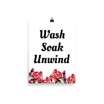 Poster Watercolor Red Roses Flowers Wash Soak Unwind Portrait Print - Add Your Own 3 Words Text - Personalize Customize