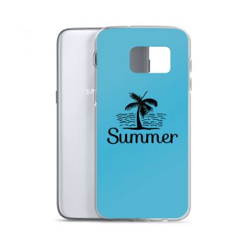 Samsung Cell Phone Case Cover Blue - Summer Palm Tree