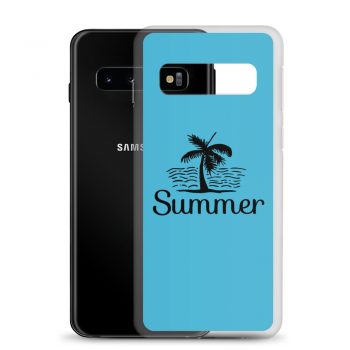 Samsung Cell Phone Case Cover Blue - Summer Palm Tree