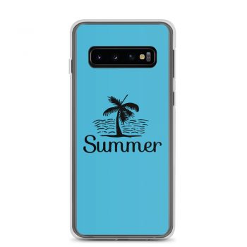 Samsung Cell Phone Case Cover Blue - Summer Palm Tree