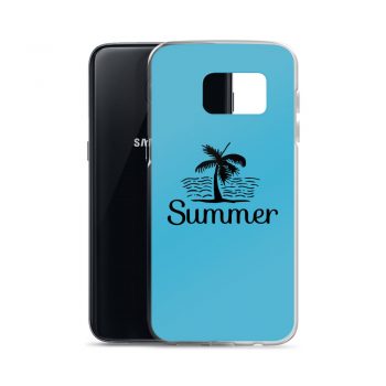 Samsung Cell Phone Case Cover Blue - Summer Palm Tree