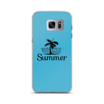 Samsung Cell Phone Case Cover Blue - Summer Palm Tree