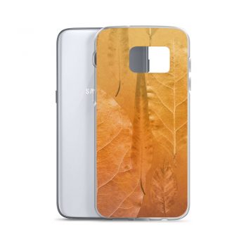 Samsung Cell Phone Case Cover Golden Brown Leaf Print Beige Gold Nature Art Print Old Antique Vintage