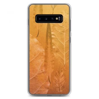 Samsung Cell Phone Case Cover Golden Brown Leaf Print Beige Gold Nature Art Print Old Antique Vintage