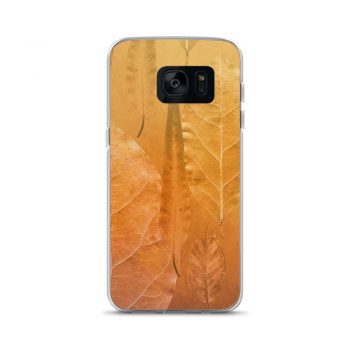 Samsung Cell Phone Case Cover Golden Brown Leaf Print Beige Gold Nature Art Print Old Antique Vintage