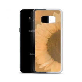 Samsung Cell Phone Case Cover Large Sunflower Flower Art Print Old Antique Vintage Beige Yellow Brown