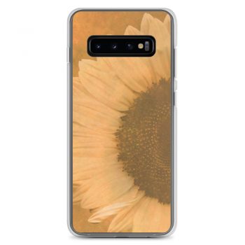 Samsung Cell Phone Case Cover Large Sunflower Flower Art Print Old Antique Vintage Beige Yellow Brown