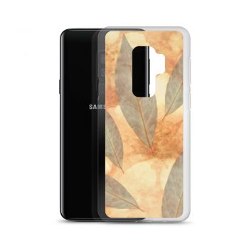 Samsung Cell Phone Case Cover Leaves Leaf Print Blue Beige Cream Nature Art Print Old Antique Vintage