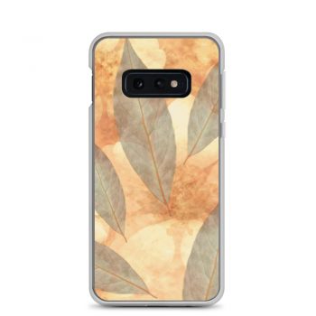 Samsung Cell Phone Case Cover Leaves Leaf Print Blue Beige Cream Nature Art Print Old Antique Vintage