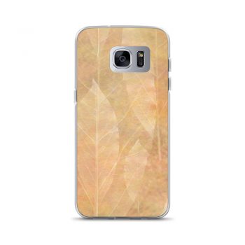 Samsung Cell Phone Case Cover Leaves Leaf Vein Print Beige Cream Brown Nature Art Print Old Antique Vintage