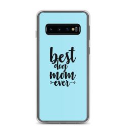 Samsung Cell Phone Case Cover Light Blue - Best Dog Mom Ever