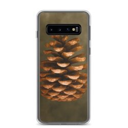 Samsung Cell Phone Case Cover Pine Cone Print Beige Green Brown Nature Art Print Old Antique Vintage