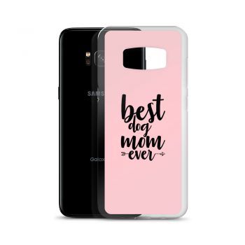 Samsung Cell Phone Case Cover Pink - Best Dog Mom Ever