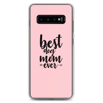 Samsung Cell Phone Case Cover Pink - Best Dog Mom Ever