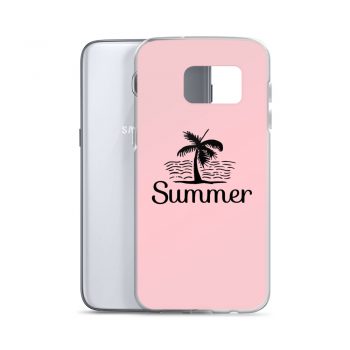 Samsung Cell Phone Case Cover Pink - Summer Palm Tree