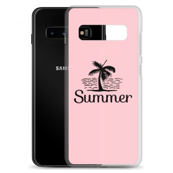 Samsung Cell Phone Case Cover Pink - Summer Palm Tree