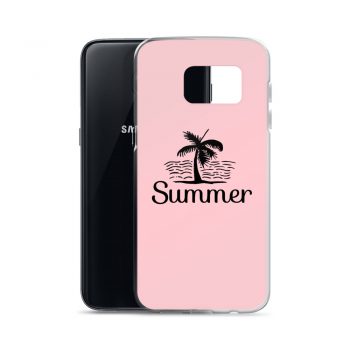 Samsung Cell Phone Case Cover Pink - Summer Palm Tree