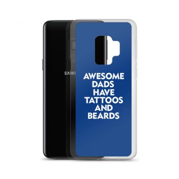 Samsung Cell Phone Case Cover Royal Blue - Awesome Dads Have Tattoos and Beards