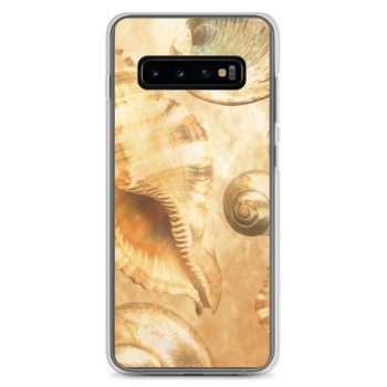 Samsung Cell Phone Case Cover Sea Shells Seashells Ocean Cream Beige Brown Gold Art Print Old Antique Vintage