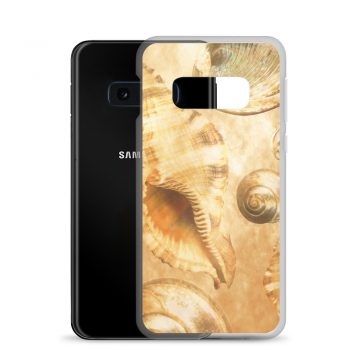 Samsung Cell Phone Case Cover Sea Shells Seashells Ocean Cream Beige Brown Gold Art Print Old Antique Vintage