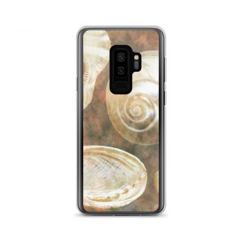 Samsung Cell Phone Case Cover Sea Shells Seashells Ocean Grey Silver Beige Sand Art Print Old Antique Vintage