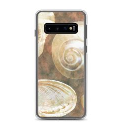 Samsung Cell Phone Case Cover Sea Shells Seashells Ocean Grey Silver Beige Sand Art Print Old Antique Vintage