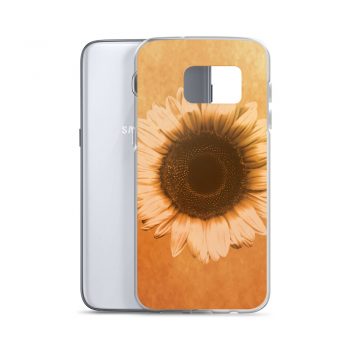 Samsung Cell Phone Case Cover Sunflower Flower Art Print Old Antique Vintage Beige Yellow Brown Gold