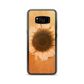 Samsung Cell Phone Case Cover Sunflower Flower Art Print Old Antique Vintage Beige Yellow Brown Gold