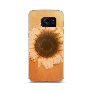 Samsung Cell Phone Case Cover Sunflower Flower Art Print Old Antique Vintage Beige Yellow Brown Gold