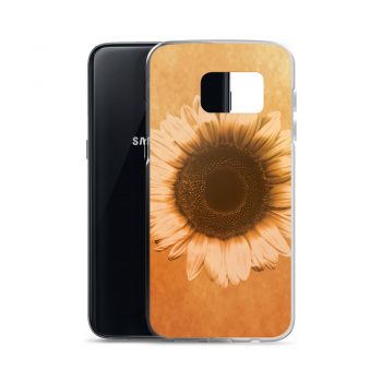 Samsung Cell Phone Case Cover Sunflower Flower Art Print Old Antique Vintage Beige Yellow Brown Gold