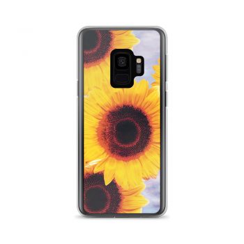 Samsung Cell Phone Case Cover Sunflowers Flower Art Print Old Antique Vintage Blue Yellow Brown