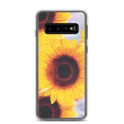 Samsung Cell Phone Case Cover Sunflowers Flower Art Print Old Antique Vintage Blue Yellow Brown