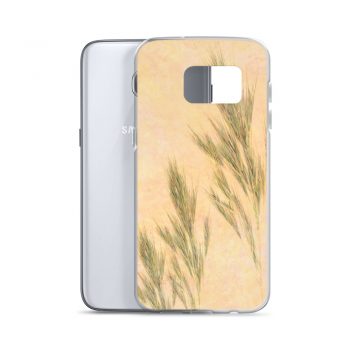 Samsung Cell Phone Case Cover Wheat Field Green Beige Landscape Nature Art Print Old Antique Vintage