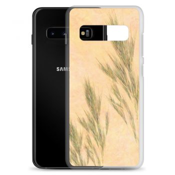 Samsung Cell Phone Case Cover Wheat Field Green Beige Landscape Nature Art Print Old Antique Vintage