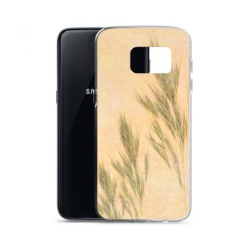 Samsung Cell Phone Case Cover Wheat Field Green Beige Landscape Nature Art Print Old Antique Vintage