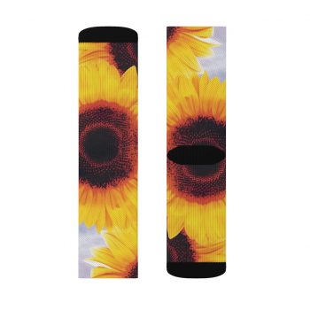 Socks Sunflowers Flower Art Print Old Antique Vintage Blue Yellow Brown