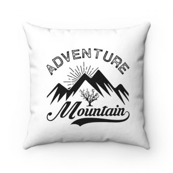 Spun Polyester Square Throw Pillow - Adventure Mountains