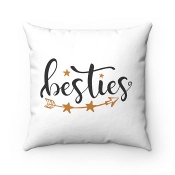 Spun Polyester Square Throw Pillow - Besties