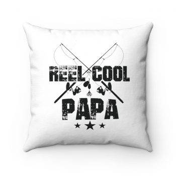 Spun Polyester Square Throw Pillow - Fishing - Reel Cool Papa