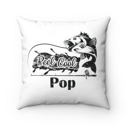 Spun Polyester Square Throw Pillow - Fishing - Reel Cool Pop