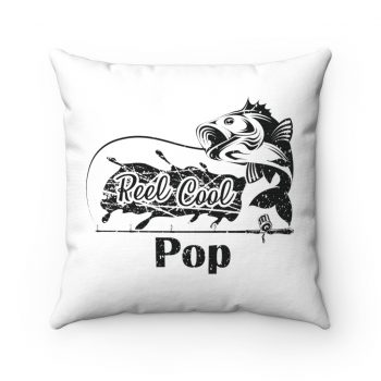 Spun Polyester Square Throw Pillow - Fishing - Reel Cool Pop