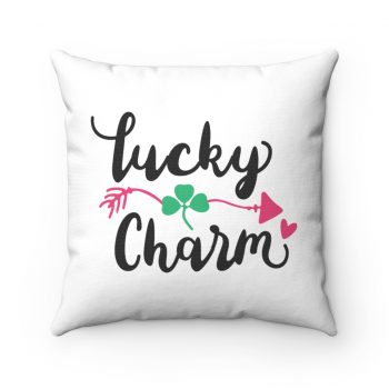 Spun Polyester Square Throw Pillow - Lucky Charm