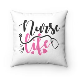 Spun Polyester Square Throw Pillow - Nurse Life