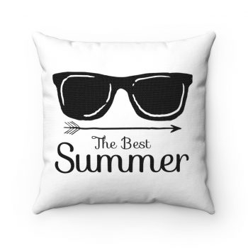 Spun Polyester Square Throw Pillow - The Best Summer - Sunglasses