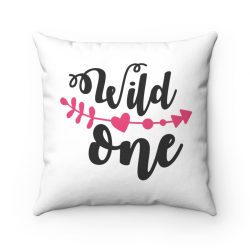 Spun Polyester Square Throw Pillow - Wild One