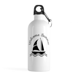 Stainless Steel Water Bottle - Welcome Summer - Sailboat